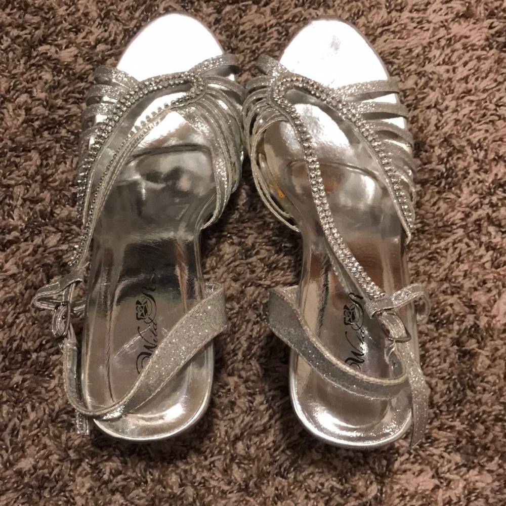 Silver bedazzled heels